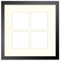 Black Frame with Four Opening Offwhite Mat
