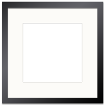Black Frame Single Opening White Mat