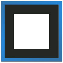 Blue Frame Single Opening Black Mat
