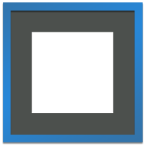 Blue Frame Single Opening Dark Gray Mat