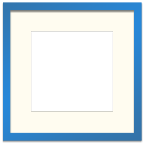 Blue Frame Single Opening Offwhite Mat