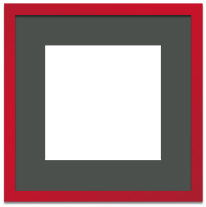 Red Frame Single Opening Dark Gray Mat