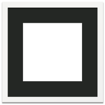 White Frame Single Opening Black Mat