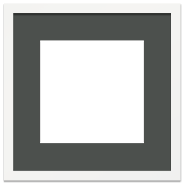 White Frame Single Opening Dark Gray Mat