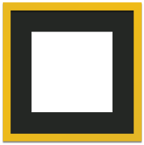 Yellow Frame Single Opening Black Mat