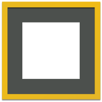 Yellow Frame Single Opening Dark Gray Mat