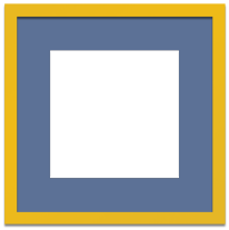 Yellow Frame Single Opening Sky Blue Mat