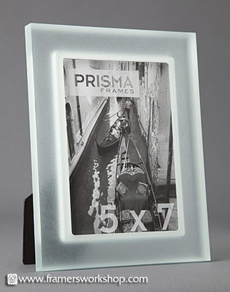 Perla Sea Sanded Transparent White Lip Prisma Photo Desk Frame